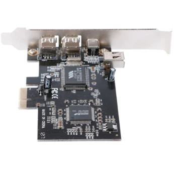 PCI-E 1X IEEE 1394A 4-портовый (3 + 1) адаптер карты Firewire для замены настольного ПК A06 21