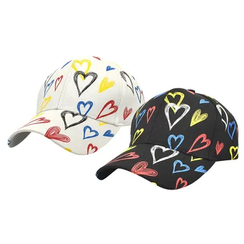 Новая красочная кепка в форме сердца, женская кепка для пары, весенне-летний солнцезащитный козырек, большая шляпа без шляп
