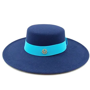 фетровая шляпа 9 см с широкими полями, плоский цилиндр, панама, женская мужская джазовая шляпа, британская женская фетровая шляпа шляпа женская