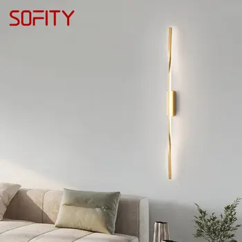 Современный латунный настенный светильник-бра SOURA LED 3 цвета, креативная простота, золотой прикроватный светильник для интерьера дома, гостиной