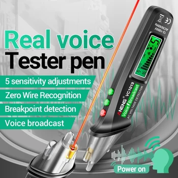 Прочный детектор напряжения типа ручки С бесконтактной подсветкой, фонарик С регулируемой чувствительностью, тестер напряжения, Голосовая трансляция