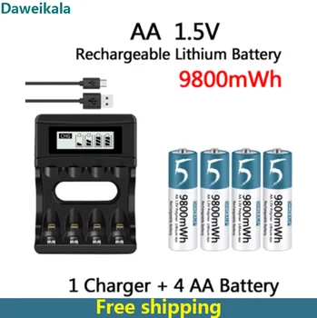 Батарейка типа АА 1,5 В Полимерный литий-ионный аккумулятор Батарейка типа АА для дистанционного управления мышь вентилятор Электрическая игрушка с USB зарядным устройством