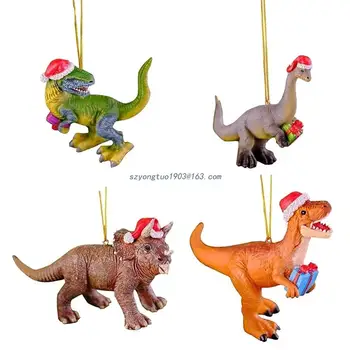 Рождественские подвесные украшения, украшения для Рождественской елки, милая фигурка динозавра