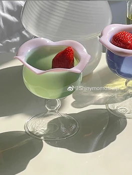 Домашний креативный Волнистый Цветочный витраж для коктейля с шампанским Соответствующего цвета Cute Girl Ins Water Cup
