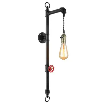 Лампа в скандинавском стиле, настенные светильники для водопровода, домашний лофт, винтажное бра с выключателем, столовая, спальня, настенные светильники для внутреннего освещения