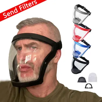 Защитная маска для всего лица, прозрачная защитная маска с фильтрующими элементами, защищающая от брызг масла, для глаз, для защиты от запотевания, защитные очки для работы