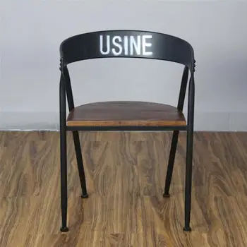 Американский ретро-круглый стул из старого железа, простой обеденный стул для ресторана, отеля, кресло для отдыха, кресло для конференций, офисное кресло