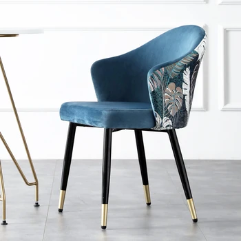 Скандинавский обеденный стул, Домашний Легкий стул с роскошной спинкой, письменный стул, стул для макияжа, стул для переговоров в ресторане отеля
