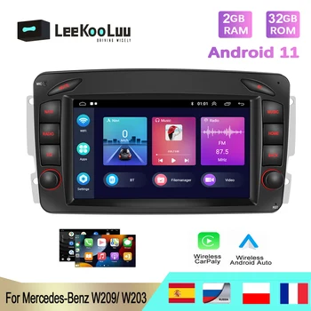LeeKooLuu 2 Din Android 11 Автомобильный Радиоприемник GPS Беспроводной Carplay DPS Hi-Fi Для Mercedes-Benz W209 C-W203 A-W168 G-W463 Viano Vaneo Vito