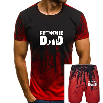 Подарочная футболка С Французским бульдогом-Мужская футболка-Черная футболка Frenchie Dad Father Dog Dad