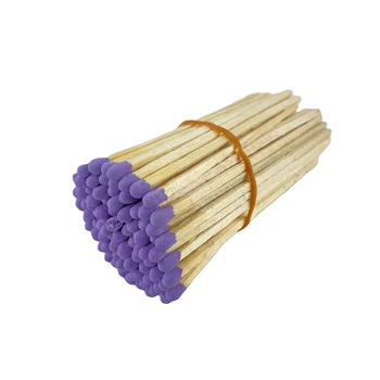 фиолетового цвета деревянная 4-дюймовая палочка, безопасные спички, изготовленные на заказ для свечной коробки, палочка для отеля, красочные роскошные спички оптом