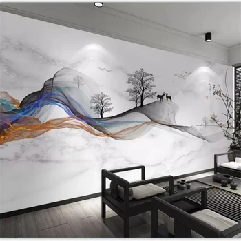 обои на заказ beibehang большие красивые новые китайские обои ручной росписи абстрактные линии мраморный узор художественный пейзажный фон