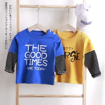 Детская одежда, детская футболка для мальчиков, детский топ с длинным рукавом, хлопковая нижняя рубашка в стиле пэчворк для девочек