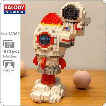 Balody 18362 Космический астронавт Космонавт Летающая ракета Облачная кукла 3D модель Мини Алмазные блоки Кирпичи Строительная игрушка для детей Без коробки