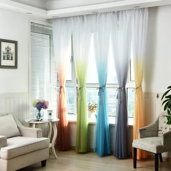Градиентный цвет Современное Свадебное украшение Тюлевые шторы Для спальни Градиентная рампа Пряжа для занавесок Декор для гостиной