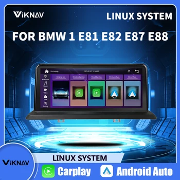 Linux автомобильное радио Беспроводной CarPlay Для BMW 1 Серии E81 E82 E87 E88 Автомобильный Мультимедийный Android авторадио iDrive беспроводной автомобильный carplay
