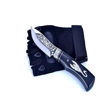 Нож с фиксированным лезвием из стали Dropship 3cr13, походный нож с рисунком Скорпиона, эбонитовая ручка, нож для выживания на открытом воздухе с нейлоновым чехлом