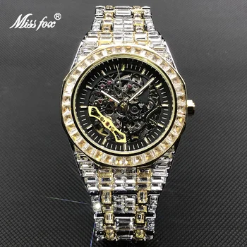 Новые механические мужские часы в стиле хип-хоп, роскошные Автоматические наручные часы из нержавеющей стали Iced Out Для мужчин, ювелирные изделия Reliable gio Masculino