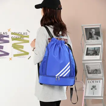 Модный чехол для спортивной сумки с большой вместимостью и рюкзаком на шнурке для занятий спортом, фитнесом, плаванием и спортивной сумкой для путешествий