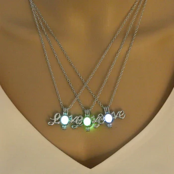 2019 Новое Ожерелье Со Светящимися Буквами, Женское Ожерелье с Подвеской Love, Светящиеся в Темноте Каменные Ожерелья Оптом