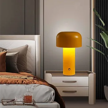 Итальянская дизайнерская настольная лампа-гриб, ночник, USB-настольная лампа, портативная сенсорная перезаряжаемая прикроватная тумбочка, декор, Прикроватная лампа