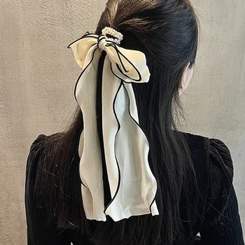 Высококачественный Элегантный галстук-бабочка, эластичные ленты для волос, тканевый стример, сладкая веревка для толстой кишки, аксессуары для девочек
