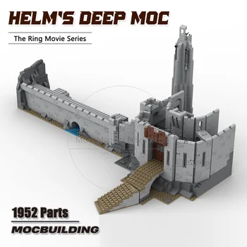 The Rings Movie Helms Deep MOC Строительные блоки, архитектурная модель замка, Технология сборки своими руками, Коллекция кирпичей, Игрушки, подарки