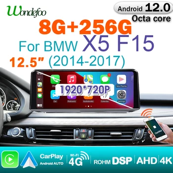Wondefoo 8G 256G Android 12 Автомобильный Радиоприемник Мультимедийный Carplay ДЛЯ BMW X5 F15 2014-2017 с Экраном Интеллектуальная Система Bluetooth GPS