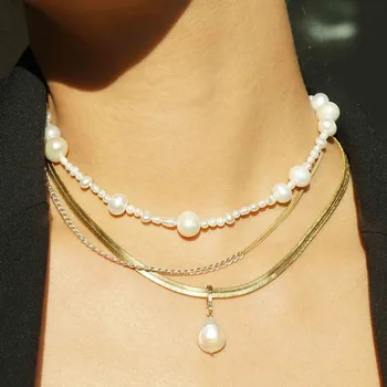 Популярное в 2023 году ожерелье с подвеской из жемчуга в стиле барокко для женщин, дизайнерские винтажные женские ювелирные изделия ручной работы, лидер продаж