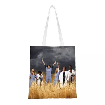 Винтажная холщовая сумка Grey's Anatomy, женская сумка-тоут, эстетическая медицинская сумка, холщовая сумка-тоут большой емкости, сумка для покупок.