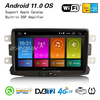 Erisin 3129 Android 11 Автомобильный Радиоприемник Беспроводной CarPlay DAB + GPS WiFi 4G BT OBD DSP Для Renault Dacia Duster Logan Dokker Lodgy Captur