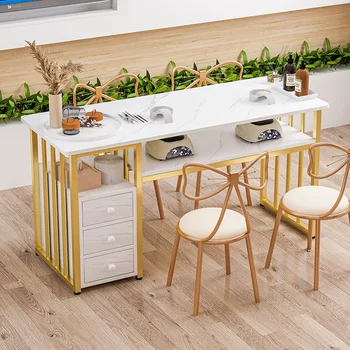 Роскошные Маникюрные столы Nordic Light Набор столов и стульев для маникюрного салона Simple Ins Японский Одноместный Двухместный Профессиональный Маникюрный стол