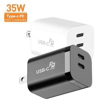 зарядное устройство мощностью 35 Вт с двумя USB c сверхбыстрое зарядное устройство type c usb-адаптер для путешествий для зарядного устройства baseus для ipad для смартфона