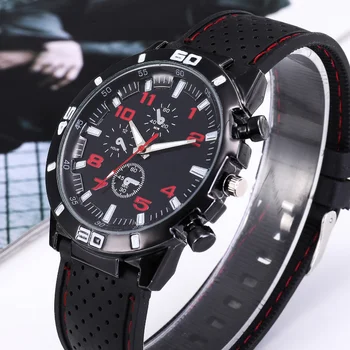 Горячие Продажи Мужских Часов Модные Черные Силиконовые Спортивные Часы Мужские Повседневные Кварцевые Наручные Часы Мужские Часы Montre Homme Reloj Hombre