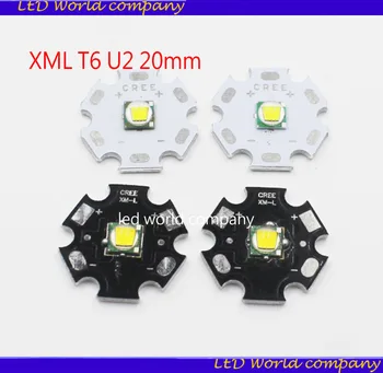 1шт CREE XML XM-L T6 LED T6 U2 10 Вт БЕЛЫЙ Теплый белый высокомощный светодиодный чип-излучатель с 20 мм печатной платой для DIY