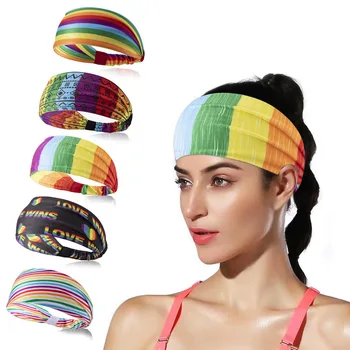 Широкая спортивная повязка на голову Дышащая повязка для занятий фитнесом, бегом, теннисом, красочные повязки для занятий спортом на открытом воздухе, резинки для волос для йоги