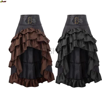 Женское платье большого размера в средневековом винтажном стиле с пиратскими оборками, готический корсет неправильной формы, юбки в тон стимпанку, костюмы для вечеринок