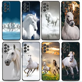 Чехол для телефона из ТПУ Белого цвета с изображением Лошади Для Samsung Galaxy A21s A52 A12 A32 4G A13 5G A53 A51 A73 A31 A33 A11 A72 A23 A41 A22 A71