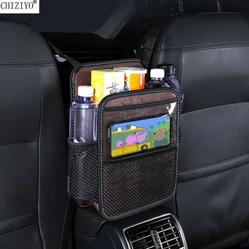 Автомобильный Кожаный держатель для сумочки с несколькими карманами, Органайзер для хранения между сиденьями, сетчатый барьер для домашних собак, Аксессуары для авто интерьера
