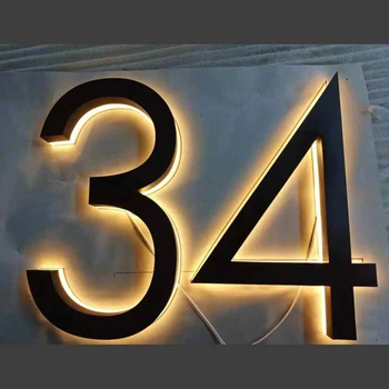 Наружная подсветка Номера дома, Светящийся знак с номерами домов, акриловые светодиодные номера домов