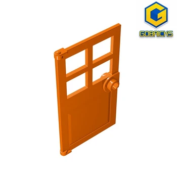Дверца Gobricks GDS-876 1 x 4 x 6 с 4 стеклами и ручкой-гвоздиком совместима с lego 60623 Educational Building Blocks Tech DIY