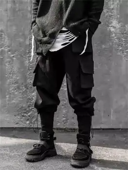 Весенне-осенний мужской комбинезон С карманами, новый стиль, хип-хоп, уличная мода, повседневные брюки большого размера