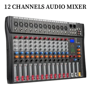 12 Каналов Профессионального Аудиомикшера USB DJ Звуковая Микшерная консоль 48 В Монитор Фантомного Питания Bluetooth микшер 2023 НОВЫЙ микшер