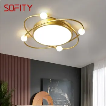 Потолочный светильник SOFITY Nordic, современные золотые круглые светильники, светодиодные декоративные элементы для гостиной, спальни