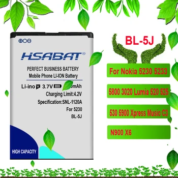 HSABAT 3200 мАч BL-5J Батарея для Nokia 5230 5233 5800 3020 Lumia 520 525 530 5900 Xpress Music C3 N900 X6