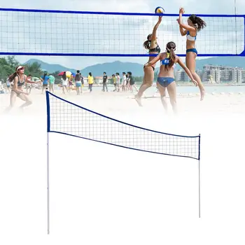 Портативная волейбольная сетка Складная Регулируемая Волейбольная сетка для бадминтона, тенниса с подставкой для занятий спортом на открытом воздухе в парке на пляжной траве