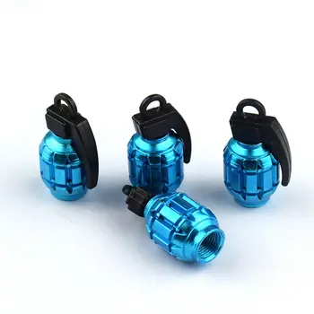 4x Небесно-Голубые Колпачки штока воздушного клапана для шин Grenade для легковых автомобилей, грузовиков, квадроциклов, аксессуаров для мотоциклов