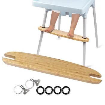 Детский стульчик для кормления, подставка для ног, подставка для ног из натурального бамбука, детский стульчик для кормления, подставка для ног для высокого стула с резиновыми кольцами, прямая поставка