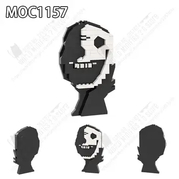 MOC1157 Креативные модели монстров с черным лицом MOC, Строительные блоки, украшение персонажей игр ужасов, Сборка Кирпичей своими руками, Игрушки для детей
