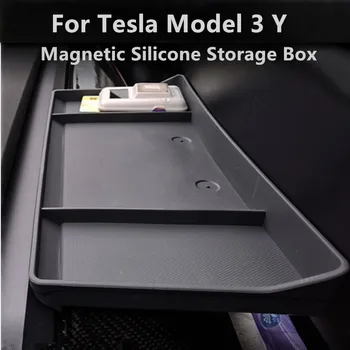 Для Tesla Model 3 Y Ящик для хранения приборной панели Навигационный экран Задняя Салфетка Очки Лоток для хранения ключей Модель Y Model3 2022 Аксессуары